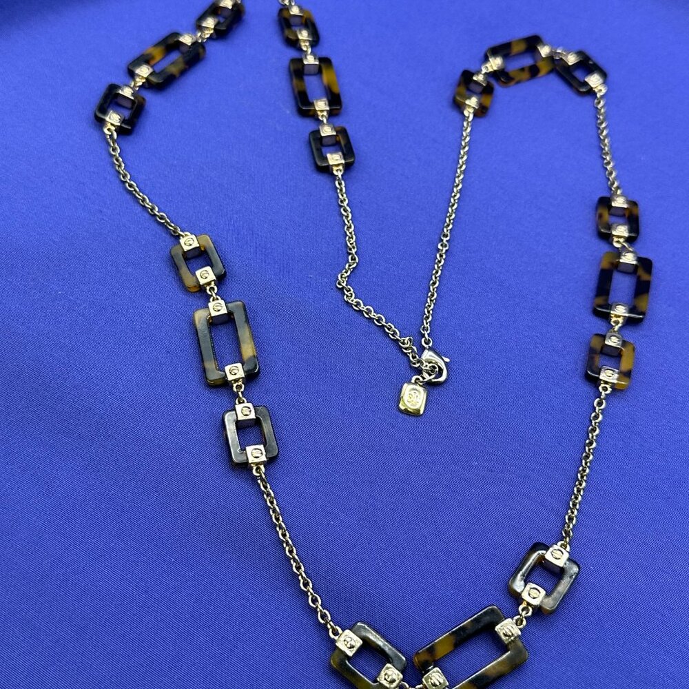 Ralph Lauren Tortoise and Silver Chain Necklace - Picture 7 of 14